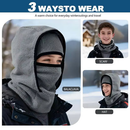 Outdoor Warm One-Piece Hat Scarf Double Layer Hat Design Balaclava Hat Helmets Sports Cycling Facial Mask Unisex Autumn Winter